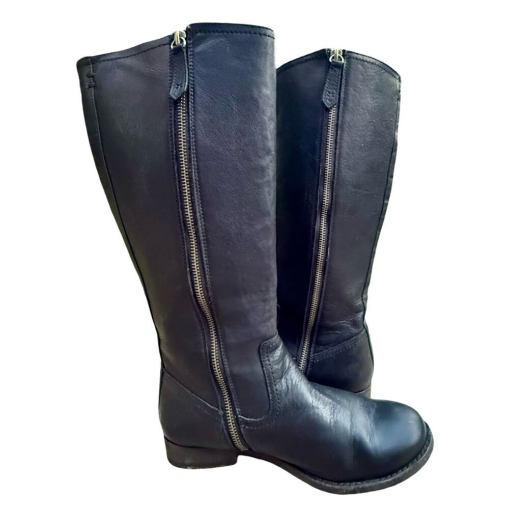 Frye Black Leather Riding Boots Size 7M Classic Tall Pull-On Boots